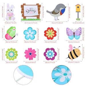 12 Pack Spring Yard Signs with Stakes Flower Butterfly Bunny Yard Signs Outdoor Spring Garden Decorations Lawn Floor Inserts for Easter Decor Planters Flower Beds Patios 12 Pack Spring Yard Signs with Stakes Flower Butterfly Bunny Yard Signs Outdoor Spring Garden Decorations Lawn Floor Inserts for Easter Decor Planters Flower Beds Patios