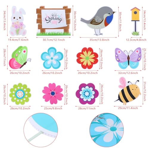 12-Pack-Spring-Yard-Signs-with-Stakes-Flower-Butterfly-Bunny-Yard-Signs-Outdoor-Spring-Garden-Decorations-Lawn-Floor-Inserts-for-Easter-Decor-Planters-Flower-Beds-Patios 12 Pack Spring Yard Signs with Stakes Flower Butterfly Bunny Yard Signs Outdoor Spring Garden Decorations Lawn Floor Inserts for Easter Decor Planters Flower Beds Patios
