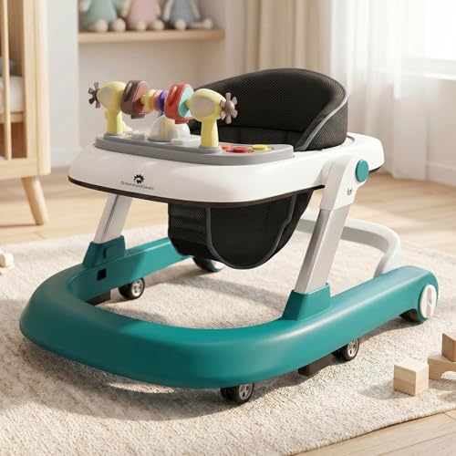 Image of StarAndDaisy Baby Walkers for 6-24 Month Baby Boy Girl /Walker for Kids for 1 Years with Adjustable Height, Musical Tray /Walker for Baby /Kids with Brakes Prevant from Falling (Tiny-Blue)