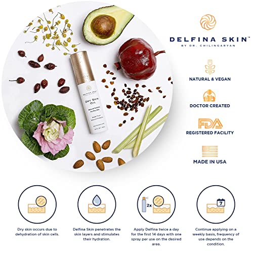 Delfina Skin 860001991802 Delfina Dry Skin Oil - Eczema Psoriasis Treatment For Skin | Fast Absorbing And More Effective Than Lotion thumb #2