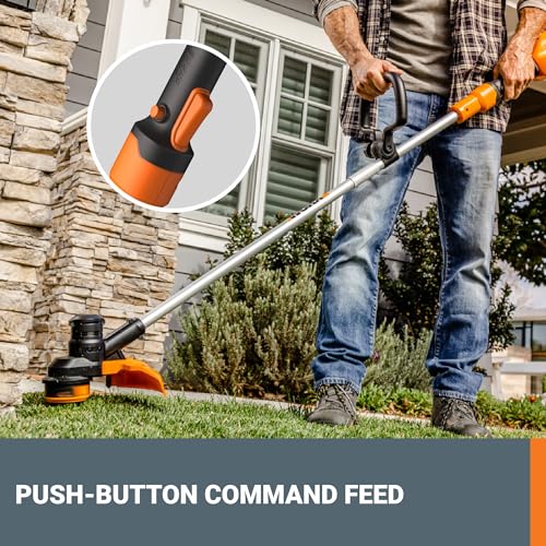 Image of Worx Cordless String Trimmer, 13 inch Electric Weed Wacker with Auto Feed, 40V Lightweight Weed Eater with Dual-exit Cutting Head, 2 Batteries & Charger Included, WG183