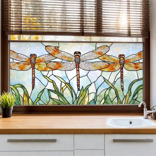 Película para ventana de PVC 39.3 x 17.7 pulg con diseño miniatura 1
