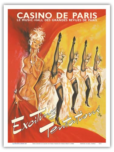 Affiche Casino de Paris Pierre O'Kley Danseurs de Can-Can Retro