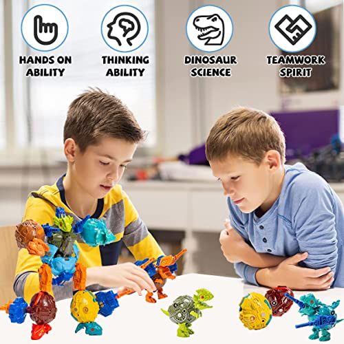Puxida 6 In 1 Dinosaur Robots Transformed Toys Set, Education Dinosaurs Eggs Deformation Robot With 4 Weapons Guns, Great Easter/Birthday Gift Transform Toy For Kids 6 7 8 9 10+ Boys And Girls #TOP3