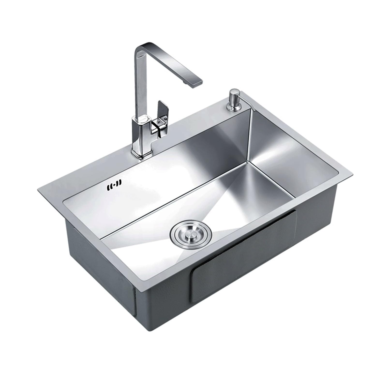 TAXXII Drop in Kitchen Sink, Bar Stainless Steel Workstation Sink Topmount Single Bowl with Accessories(60X45cm/23.6X17.7in)