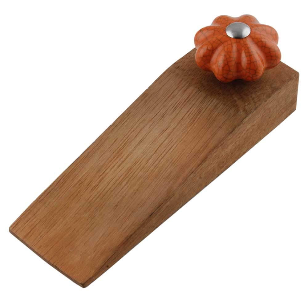 IndianShelf 2 Packs Wood Door Stopper for Home Rubber Crackle Melon Floor Gate Stopper Orange Door Wedge Fabulous Grip (B08KLSSX89) Amazon Price History, Amazon Price Tracker