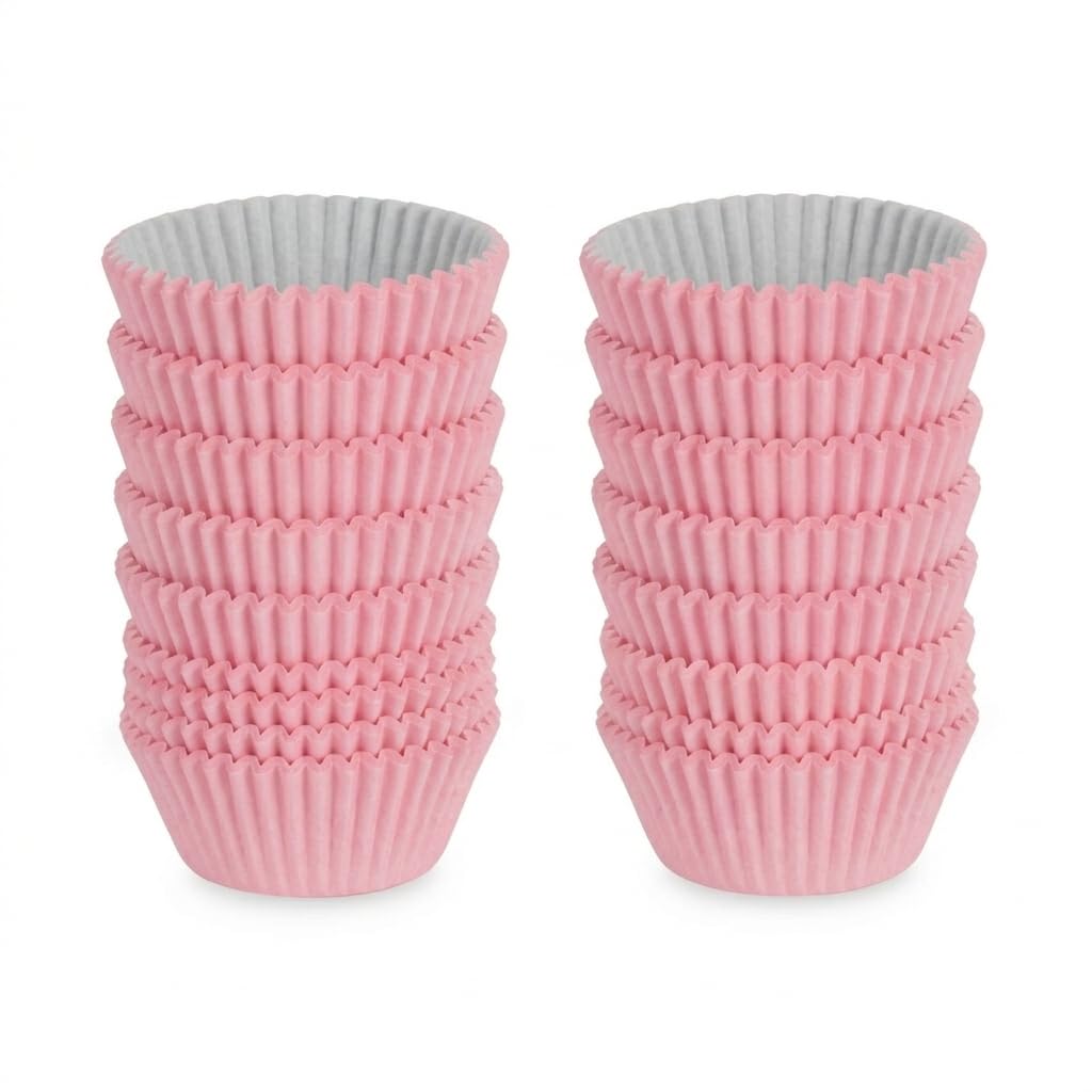 Pack 200 Moldes de Papel para Magdalenas y Cupcakes de Calidad Alimentaria 7,5 cm Moldes de Repostería Extra Resistentes al Horno y Antigrasa Ideales para Muffins y Mesas Dulces (Rosa Pastel) — view 3