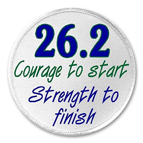 26.2 Courage To Start Strength To Finish 3" Sew/Iron On Patch Marathon Runner