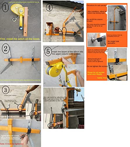 Herramienta de elevación para instalación de aire acondicionado con cabrestante manual y soporte plegable miniatura 4