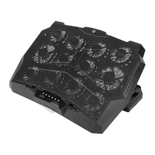 Riuulity Soporte de Refrigeración para Ordenador Portátil Tipo C, Altura Ajustable, Ventilador para Ordenador Portátil, Almohadilla Enfriadora para Juegos, Color Negro