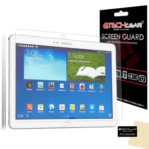 TECHGEAR [3 Stück Bildschirmschutz für Galaxy Tab Pro 12.2 Zoll - Ultra Klare Schutzfolie für Samsung Galaxy Tab Pro 12.2 Zoll (SM-T900 SM-T905) - mit Reinigungstuch + Applikationskarte