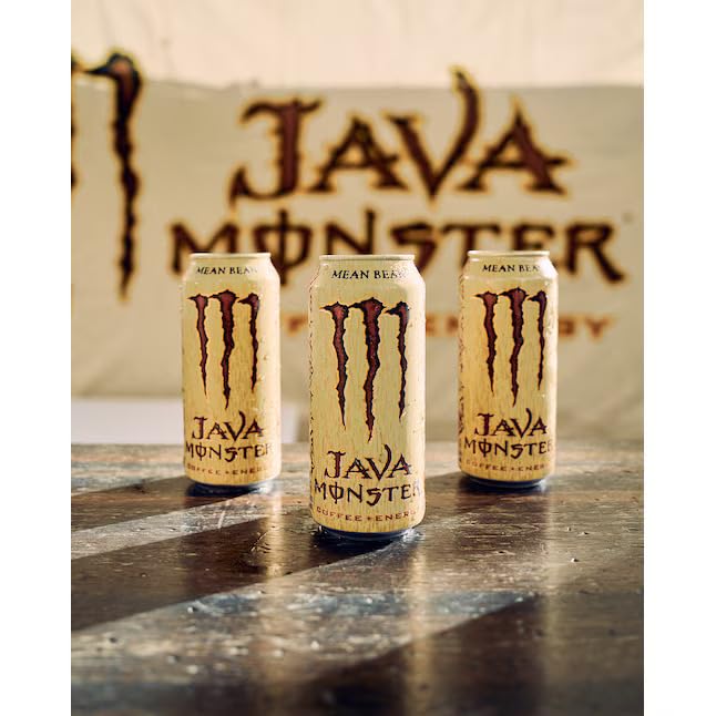 Image of Monster Java Mean Bean Coffee Energy Drink, Coffee + Energy Blend, 16 fl oz Can Each 443ml X Pack Of 4 (From USA)