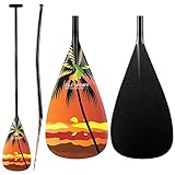 Z&J SPORT Outrigger Canoe Paddle Full Carbon, Tahiti Style OC Paddle with T-Handle, Lightweight Carbon Paddle for Waka AMA, va’a, Bent Shaft & 12 Degree Graphic Blade(DW09,48')