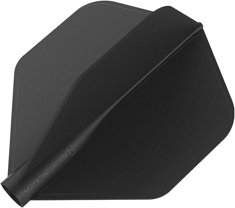 8 Flight, Dart Shafts, Moulded Flight System, Black, No.2