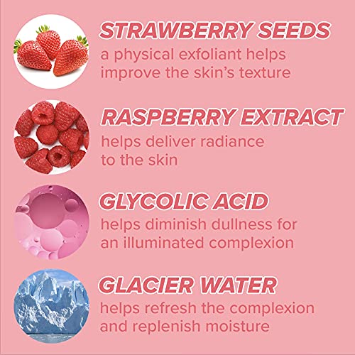 I Dew Care Wash-Off Face Mask - Berry Groovy | Illuminate With Glycolic Acid And Raspberry, For Dry Skin, 3.52 Oz #TOP2