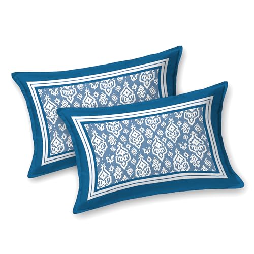 Image of BLOCKS OF INDIA Hand Block Printed 300 TC Cotton Super King Size Bedsheet(106 x 106) (Multi 17)