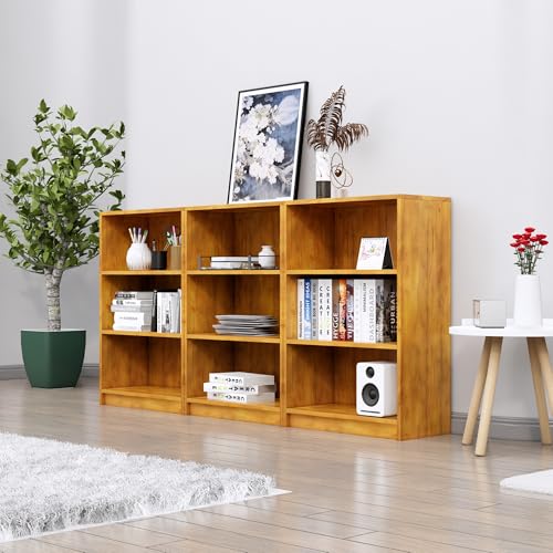 Image of Bniture Engineered Wood Bookshelf for Home | Multipurpose Wooden Book Shelf for Study Room, Home Decor Storage Rack, Showcase Organizer for Living Room, Bedroom, Office | Giant Wood