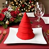 LivinEase Cotton Cloth Napkins Set of 12-100% Cotton 46 x 46 cm Reusable Christmas Red Dinner Napkins - Heavy Weight Hotel Quality Pure Fabric - Ideal for Xmas Dinner & Events (Red) - Image 7