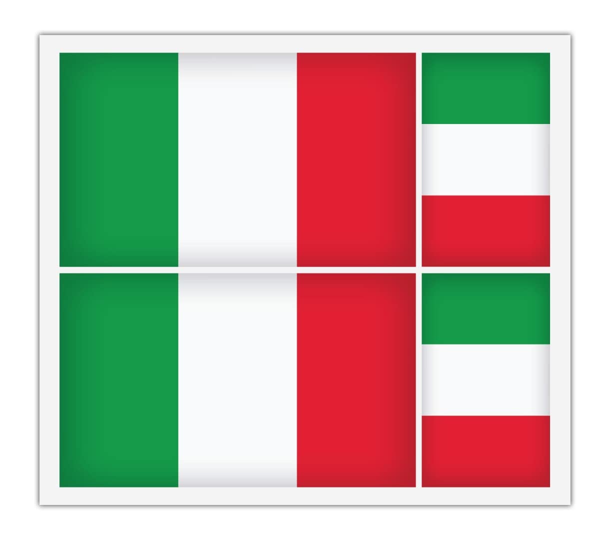 Handmade By Stukk 4 X Italy Italian Flag Vinyl Sticker For Car Bumper Mirror Ipad Van Laptop