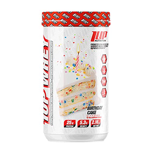 1UP Whey Protein Birthday Cake | Pure Whey Protein | Promotes Lean Muscle Growth | Supports Muscle Recovery | Improves Strength