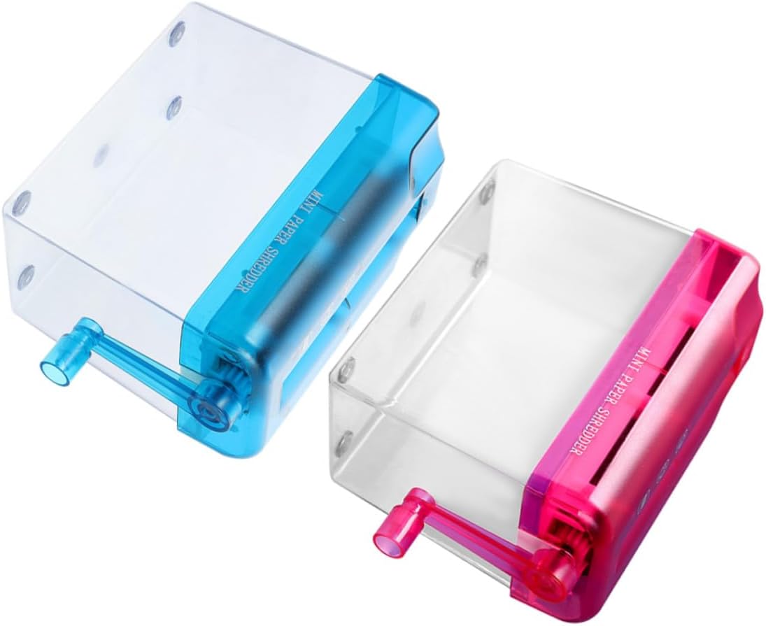 OSALADI Manual Paper Shredder 2pcs Portable Desktop Handheld Document Shredder for Home Office Use with Hand Crank, Mini Paper Cutter for Documents and Files