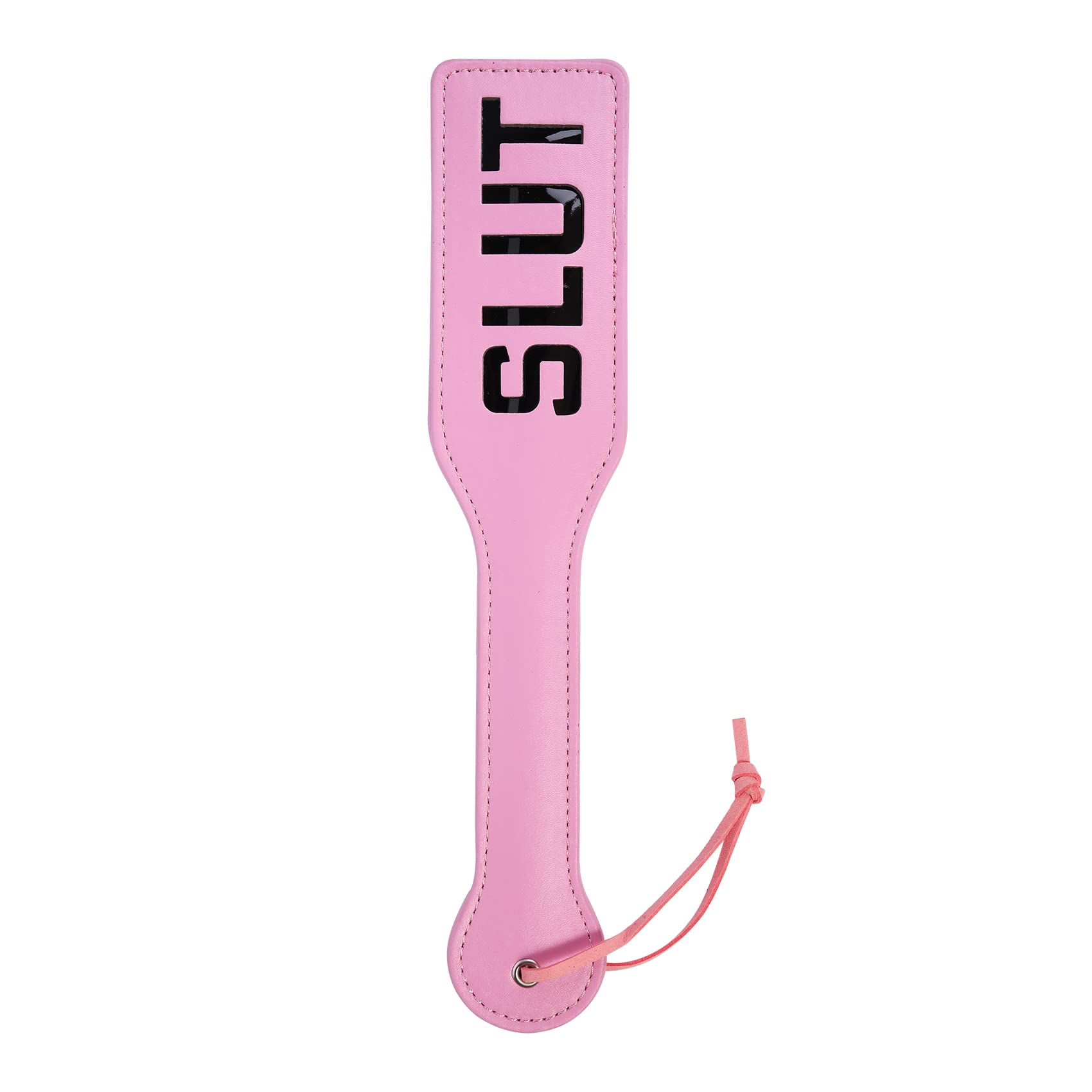 Faux Leather Slut Spanking Paddle for Sex Play, 12.8inch Total Length Paddle for Adults, Pink