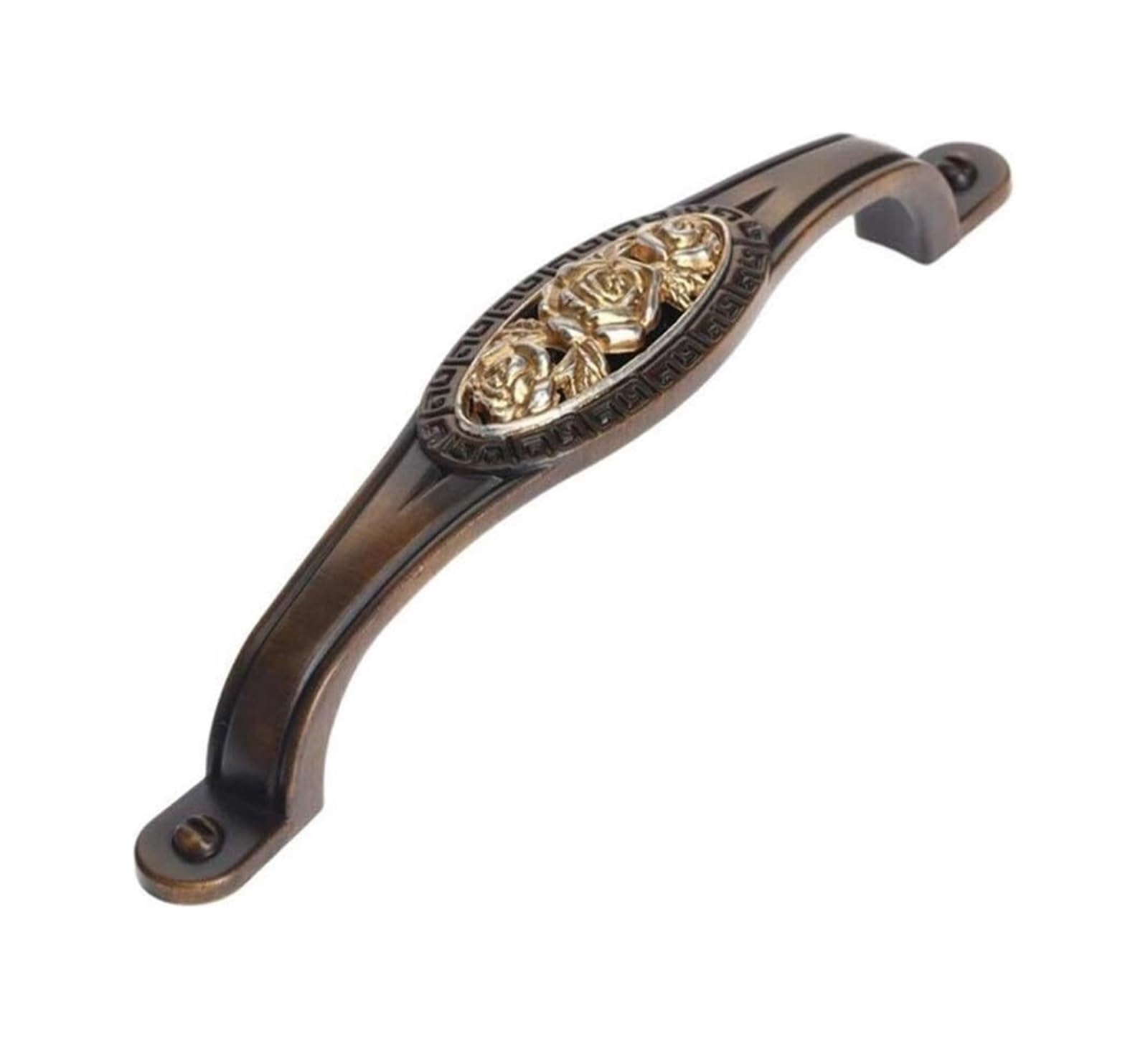 Opeximatun Kitchen Cupboard Handles, Bronze Zinc Alloy Cupboard Drawer Handles, Single/Double Hole(Double Hole 128mm)