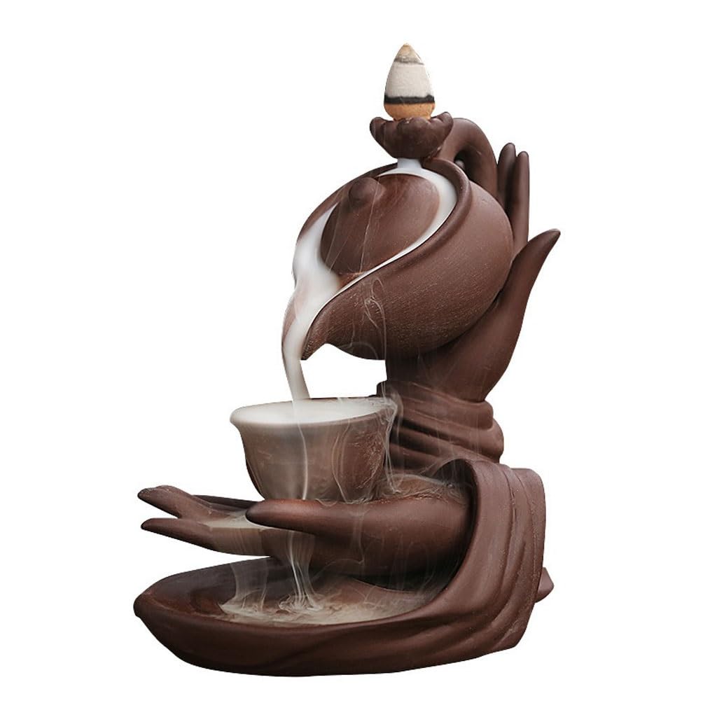 Incense Holder Base Buddha's Hand Backflow Incense Burner Home Decoration Ornaments Creative Teapot Sandalwood