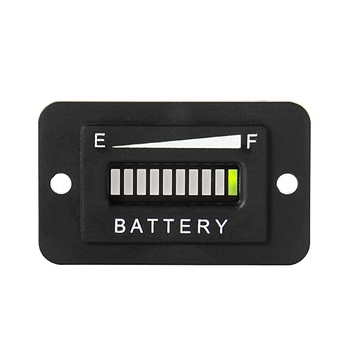 Runleader Medidor de capacidad de batería LED de 48 V, estado de carga y descarga de la batería, aplicable a troyano con batería carrito de golf