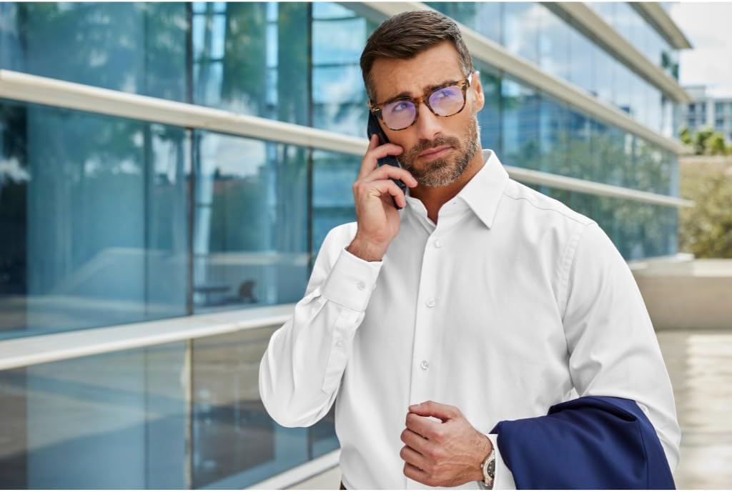 David Donahue Men's Regular Fit Royal Oxford Dress Shirt - Image 5