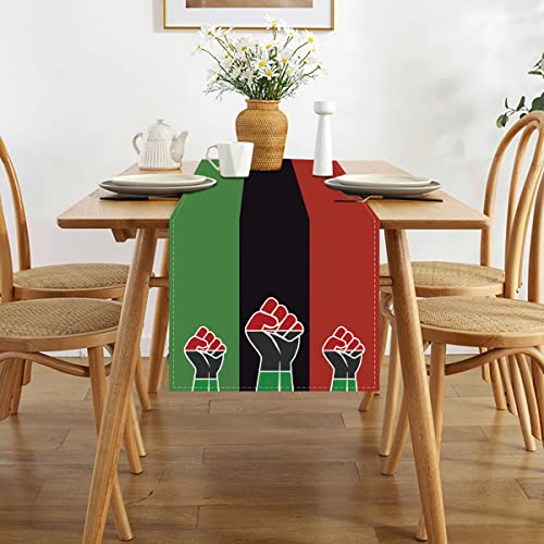 Linen Black History Month Table Runner 72 Inches Long
