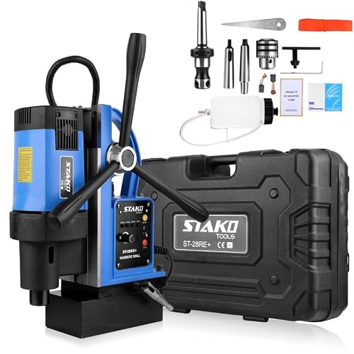 Miniatura 9 de Stako Taladro Magnético De 1800 W Con Maletín St-28re Máx. Ø80 Mm 16500n Fuerza Magnética Taladro De Núcleo Portátil Para Trabajar Metal Con Weldon 19 Mm Mk3 Y Portabrocas B16 3-16 Mm Juego De