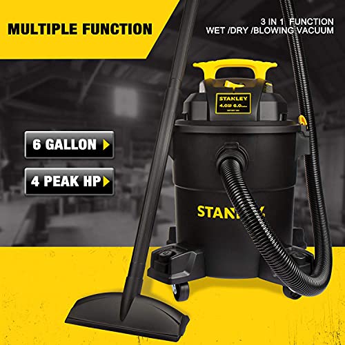 stanley - sl18116p wetdry vacuum 6 gallon 4 horsepower black