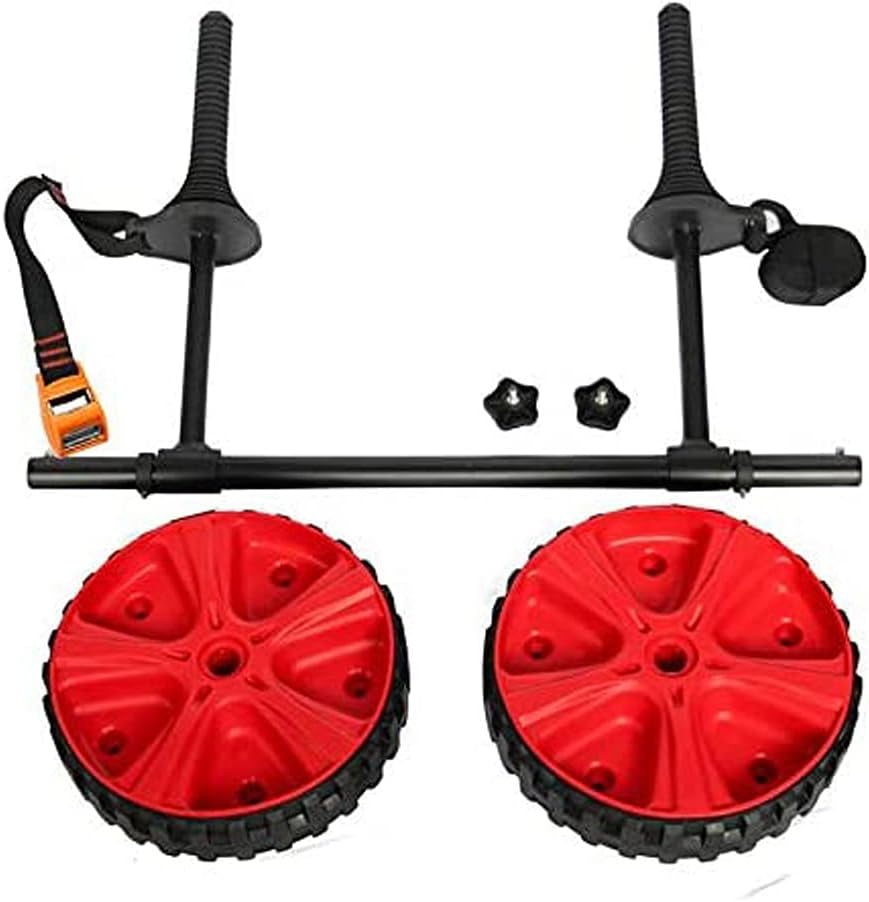 LANGWEI Universal Kayak Cart Trolley Trailer, Aluminum Sit on Top Kayak Cart with Adjustable Width, Airless Rubber Large Tires
