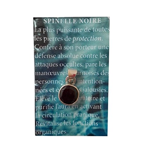 WLM Pendentif cerclé Argent en Spinelle Noire faceté