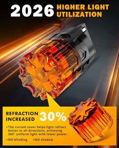 Image of Auxbeam 2026 B2 Series 7440 LED Bulbs Amber Turn Signal Blinker Light