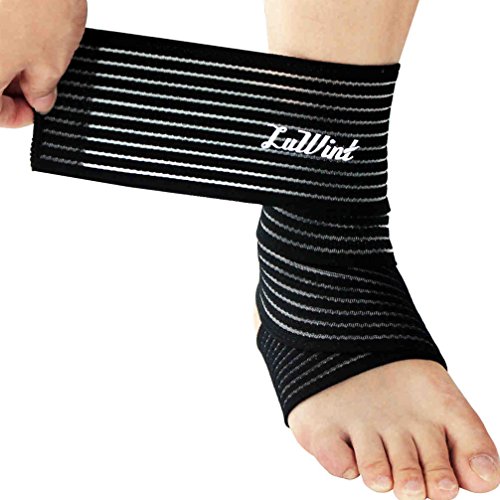 Luwint 2Pack Ankle Compression Bandage, Elastic Wrist Band Ankle Wrap For Men Women - Stretch Pain Relief Support Strap For Sports Gym Weightlifting Working Out Running (Black) #TOP1