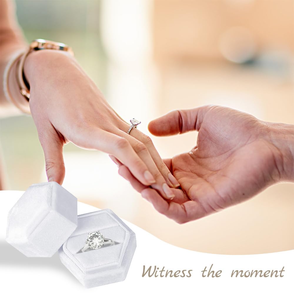 Novent Custodia per fedi nuziali, in velluto, per anelli di fidanzamento, in pelle PU, per matrimonio, per proposta, cerimonia, matrimonio