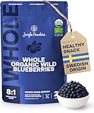 Organic Blueberries Fresh Freeze Dried Fruit 4 Ounce Bag - Made From Frozen Wild Dried Blueberries No Sugar Added Dehydrated Handpicked Blue Berries - Organic Blueberry Powder for Baking Dry Bilberry