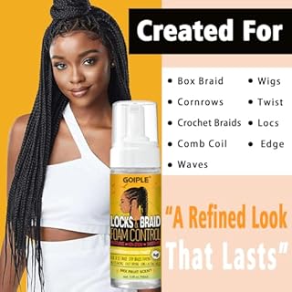 Braid Foam Control Mousse for Braids, Twist, Locs - No Flake, Moisturizing Mousse with Rosemary Oil for Hair Growth - Easy to Apply with Sleep Bonnets