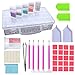 Produktbild Diamond Painting Zubehör,52tlg DIY 5D Diamond Painting Werkzeug Set,Diamant Malerei Werkzeuge Kits Diamant Stifte Zubehör mit Stift, Pinzette, Taschen,Klebeton,Kunststoffschale, Diamant Stickerei Box