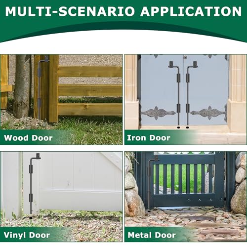 Image of 24 inch Heavy Duty Cane Bolt Gate Drop Rod with Upgraded Design, Square Gate Drop Rod for Wood PVC Vinyl Metal Yard Gate Latch-1 Pack