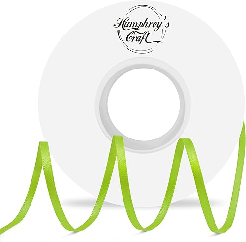 Humphrey's Craft Cinta de satén de doble cara verde manzana de 18 pulgadas, 50 yardas, variedad de colores para manualidades, envoltura de regalos, disponible en Yaxa Peru