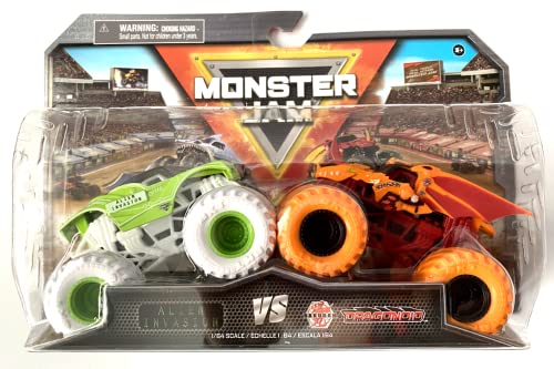Monster Jam Alien Invasion vs Dragonoid 1:64 avec châssis en métal moulé