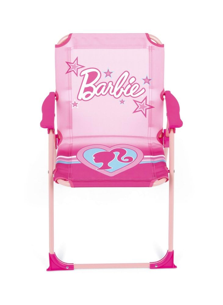 ARDITEX Silla Plegable con Brazos de Barbie - 38x32x53cm - Adecuado para jardín, Camping, Playa o montaña - Ideal para niños y niñas.