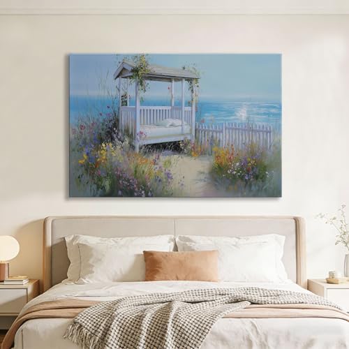 Tableau Fleurs De Cabane De Plage 120x60cm pour Illuminer un Salon - 2
