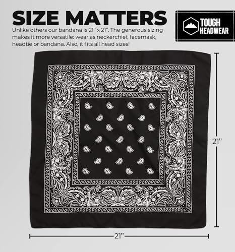 image for Tough Headwear Large Bandana Headband - Handkerchief Bandanas for Men 