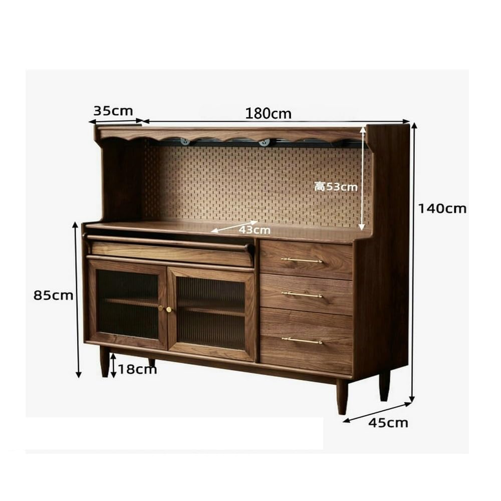 Eingangsschrank, schwarze Walnuss, japanischer Stil, Aufbewahrungsmöbel für Wohnzimmer, Esszimmer, Küche, Bar, 160 x 45 x 140 cm, vielseitige Heimdekoration
