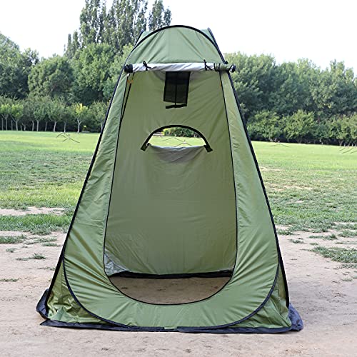 Oullyy 1-2 Person Portable Pop Up Shower Privacy Shelter Tents With 3 Windows, Waterproof Uv Protection Picnic Camping Fishing Shelter Tent, Outdoor Dressing Room Beach Isolation Sun Shelter (Green) #TOP1