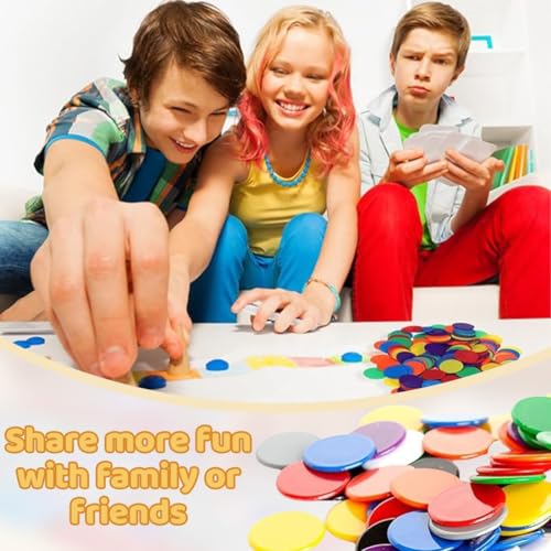 JEYORZY 100 Stück Bingo Chips Plastik Chips, transparente Farbzähler Zähler Bingo-Chips, für Bingo Spielkarten Mathe Üben Anzahl der Spielchips, Homeschool Supplies Math Counters (Zufällige Farbe)